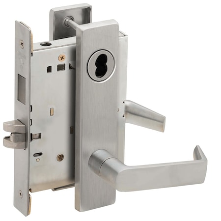 Schlage Corridor Mortise Lock with Deadbolt, 06L Design, SFIC Prep, Less Core, Satin Chrome L9456B 06L 626